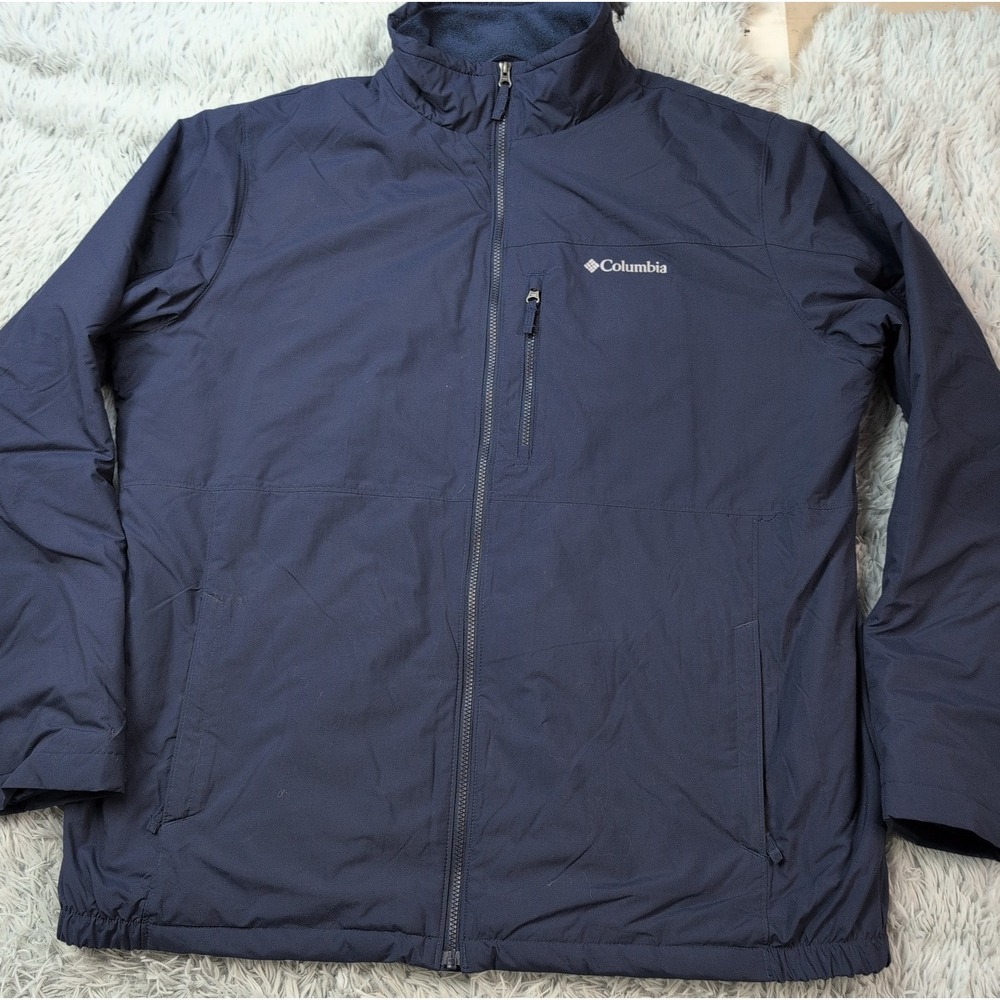 Columbia Jacket Mens 2X Tall Blue Zip Up Pockets Fleece Lined Active Athletic